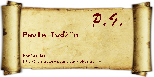 Pavle Iván névjegykártya